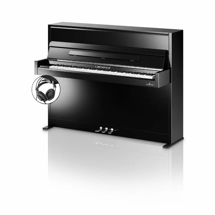 C. Bechstein Academy A2 Upright Piano in Polished Ebony with chrome Fittings with Vario Duet Silent System - Image 3