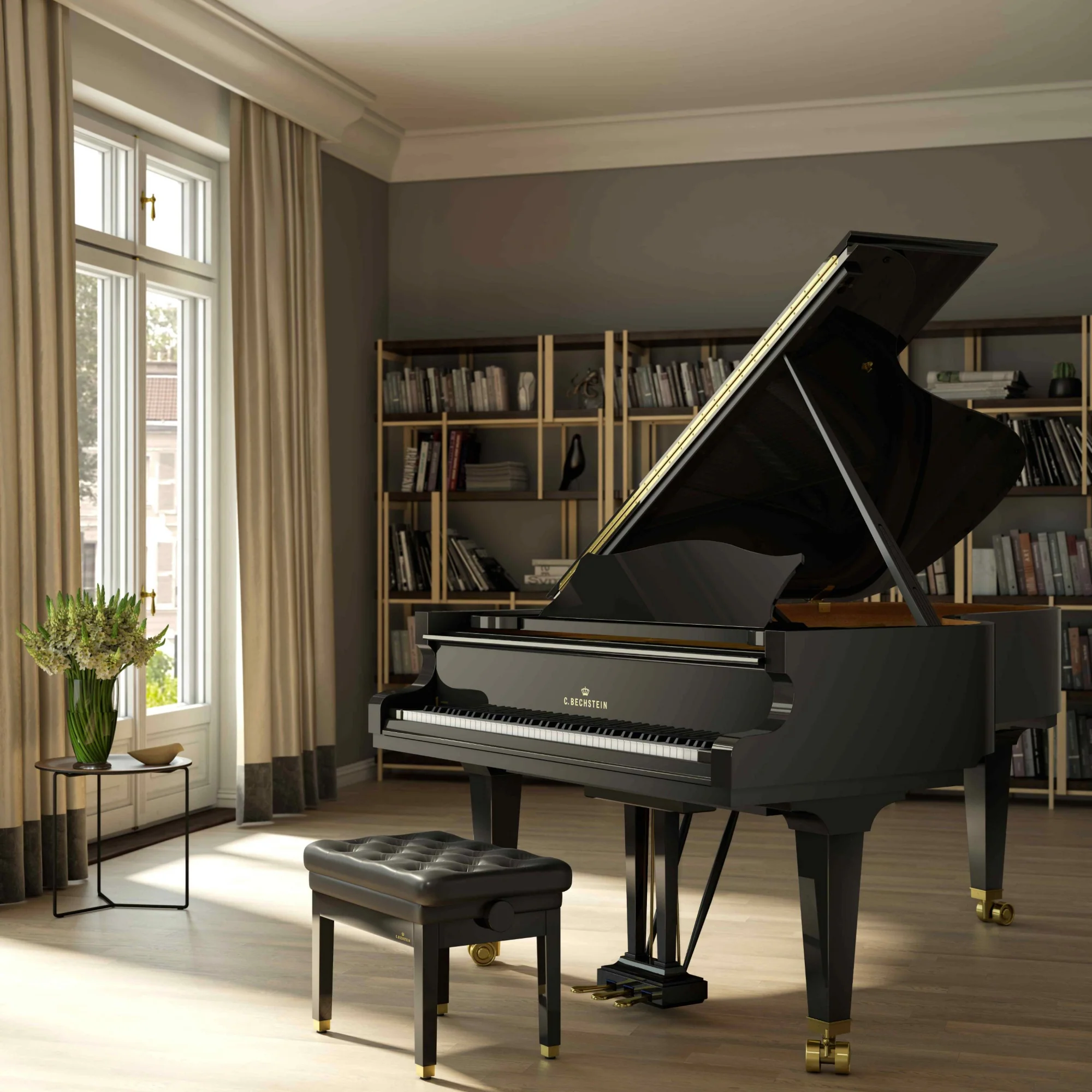 C. Bechstein Concert B212 Grand Piano in Polished Ebony - Image 3