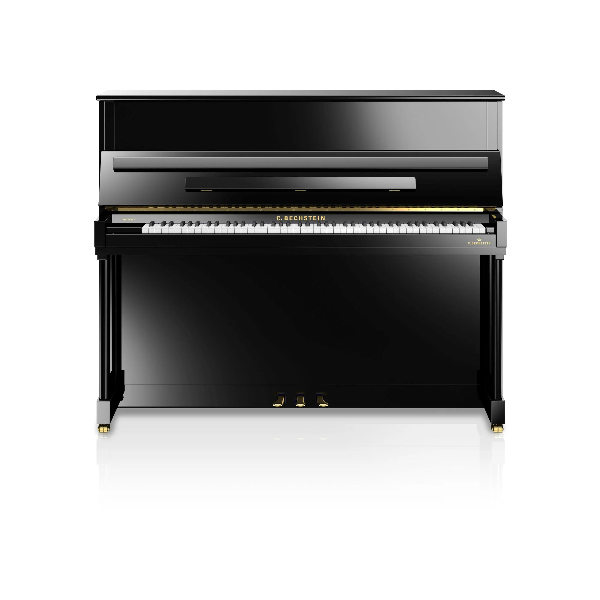 C. Bechstein Residence R4 Classic Upright Piano in Polished Ebony - Image 2