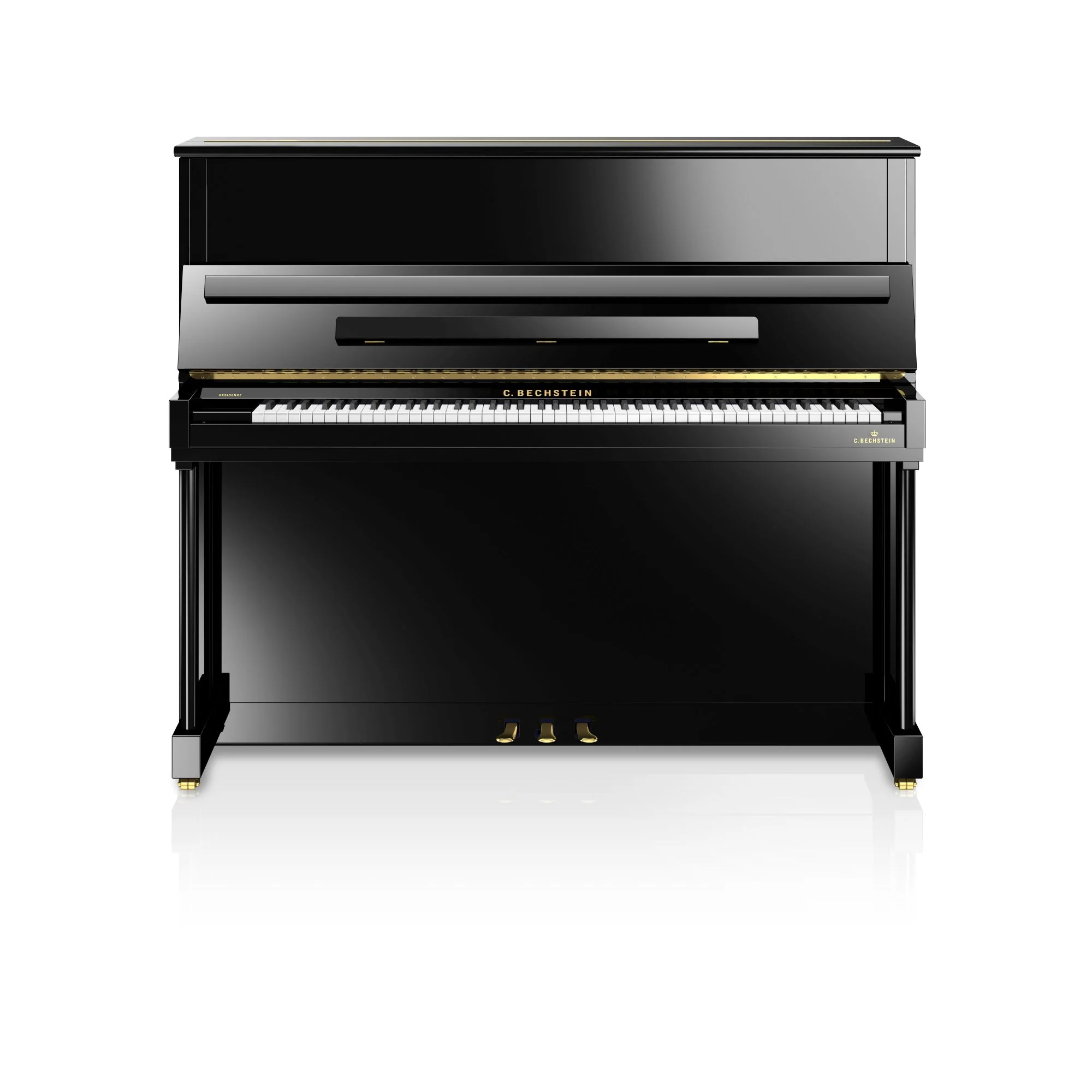 C. Bechstein Residence R6 Classic Upright Piano in Polished Ebony - Image 2