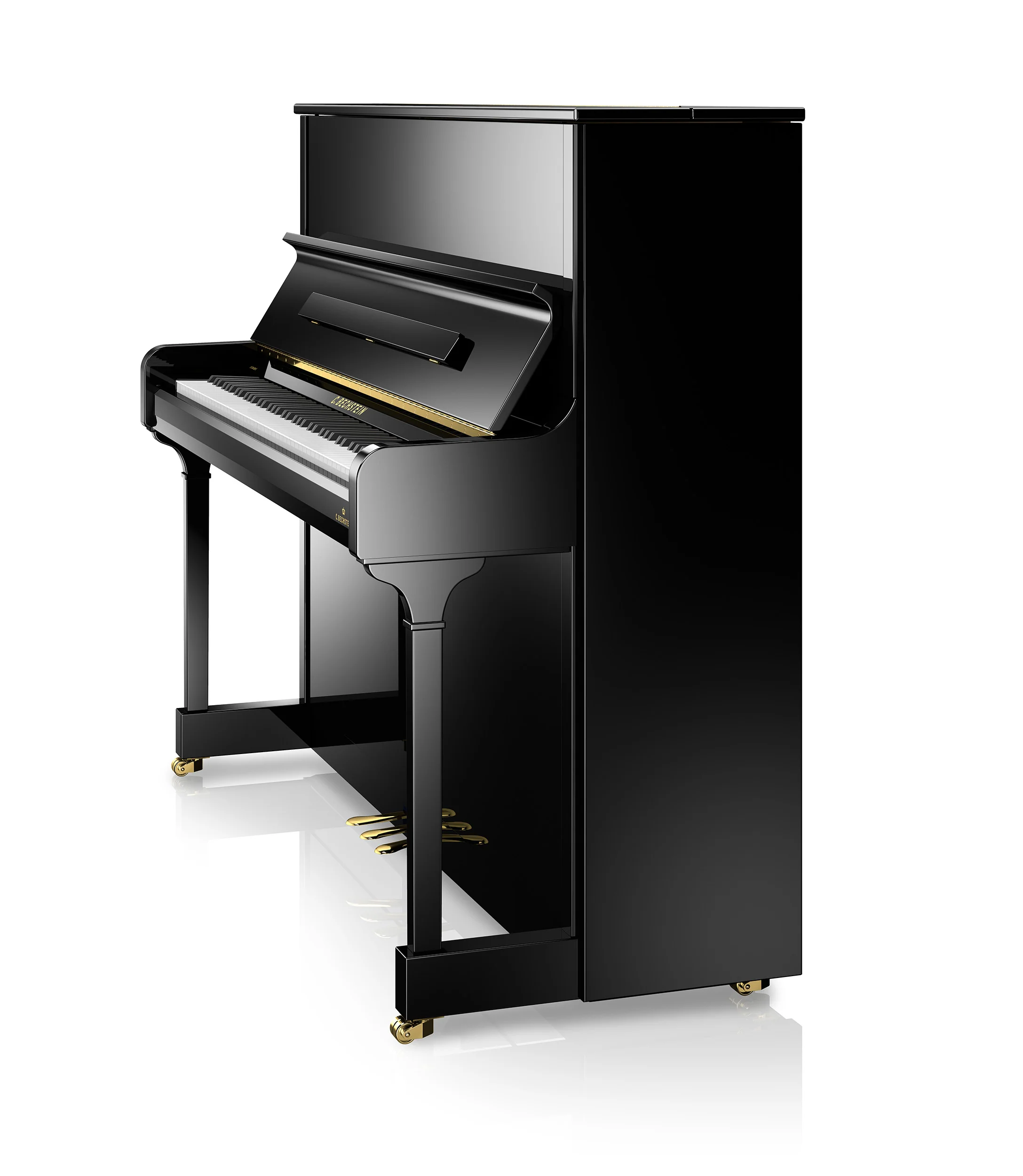 C. Bechstein Residence R6 Style Upright Piano in Polished Ebony with Vario Duet Silent System - Image 2