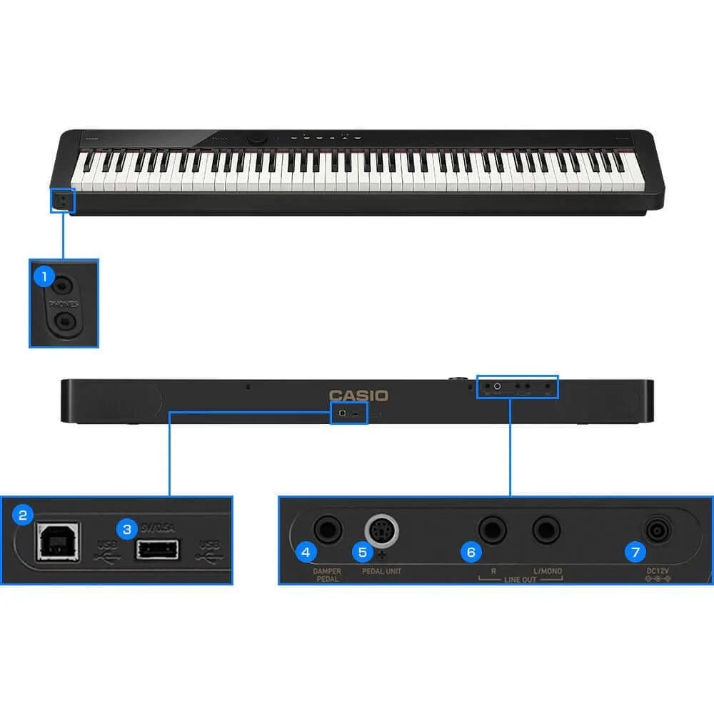 Casio PX-S5000 Digital PIano; Black - Image 8