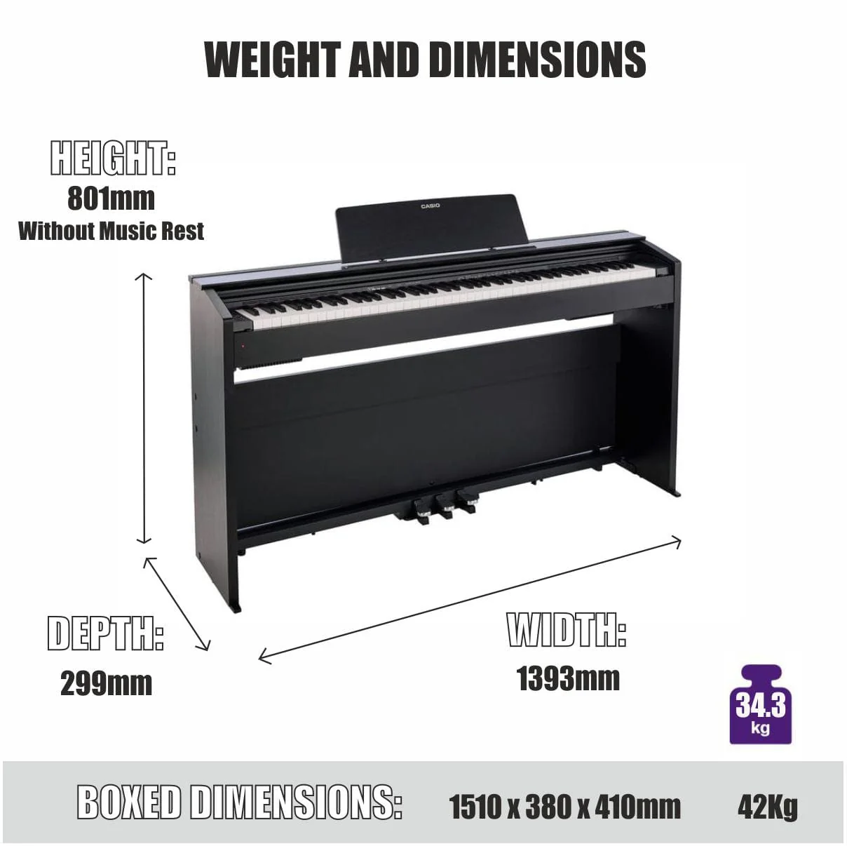 Casio Privia PX870 Black Digital Piano - Image 6