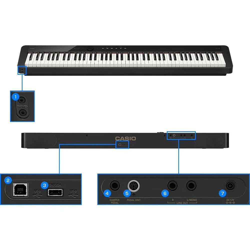 Casio PX-S1100 Portable Digital Piano; White Stand & Bench Bundle - Image 14
