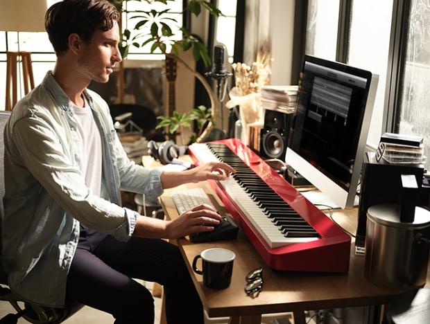 Casio PX-S1100 Digital Piano bundle with SP34 Triple Pedal; Red - Image 2