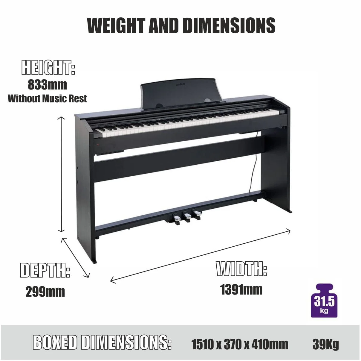 Casio PX770 White Digital Piano Value Package - Image 3