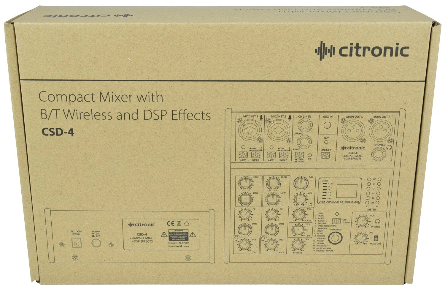 Citronic CSD-4 Compact Mixer with Bluetooth + DSP Effects - Image 6