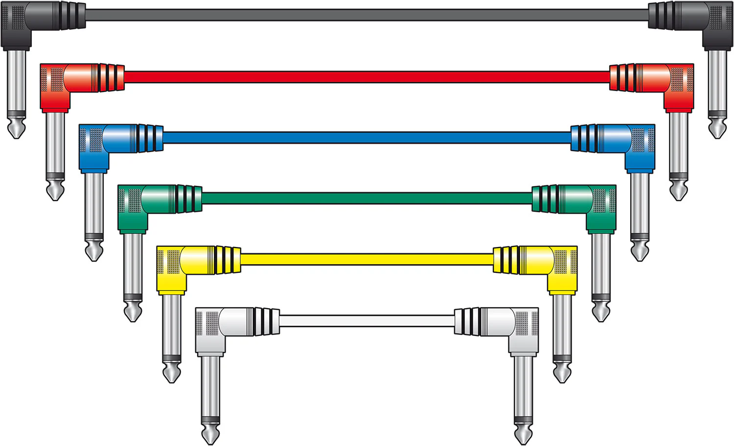 Classic Audio Patch Lead Set Multicolour 6 pcs 0.5m