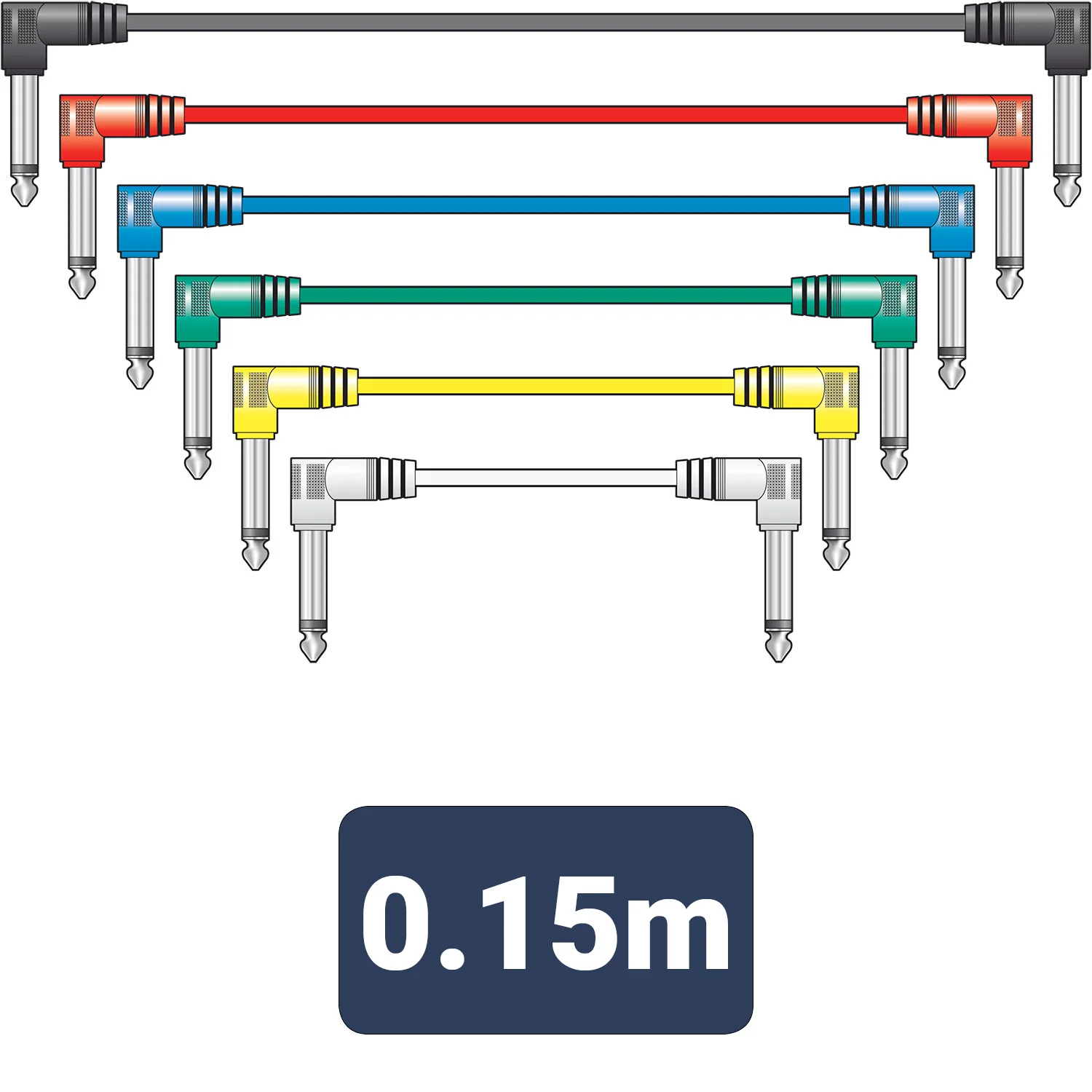 Classic Audio Patch Lead Set Multicolour 6 pcs 0.15m - Image 2