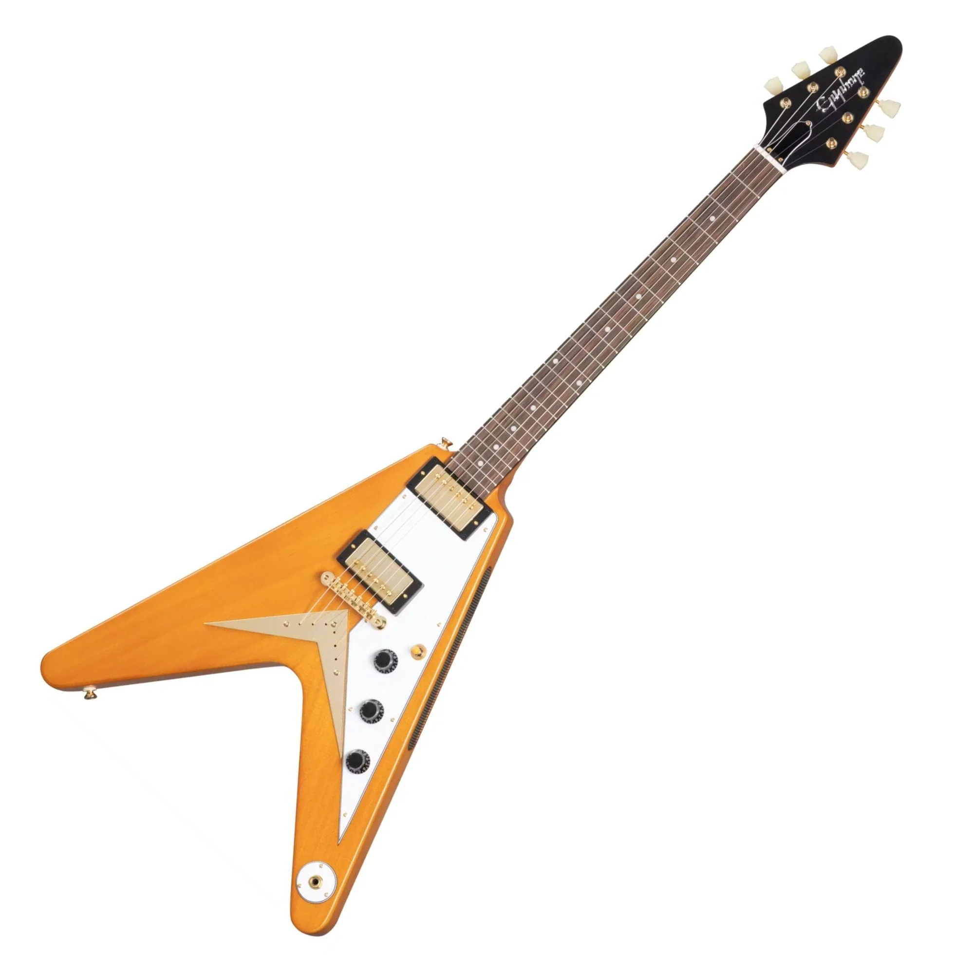 Epiphone 1958 Korina Flying V (Incl. Hard Case); Aged Natural - Image 3