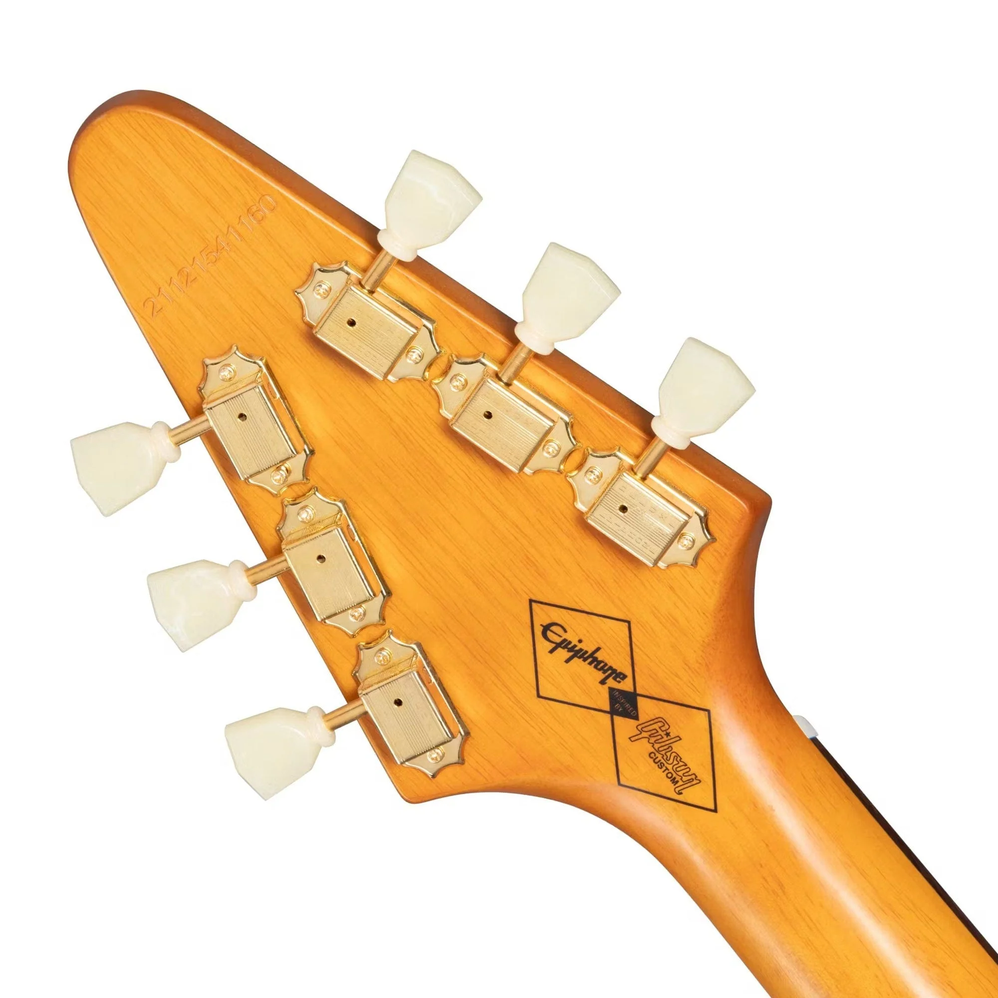 Epiphone 1958 Korina Flying V (Incl. Hard Case); Aged Natural - Image 9