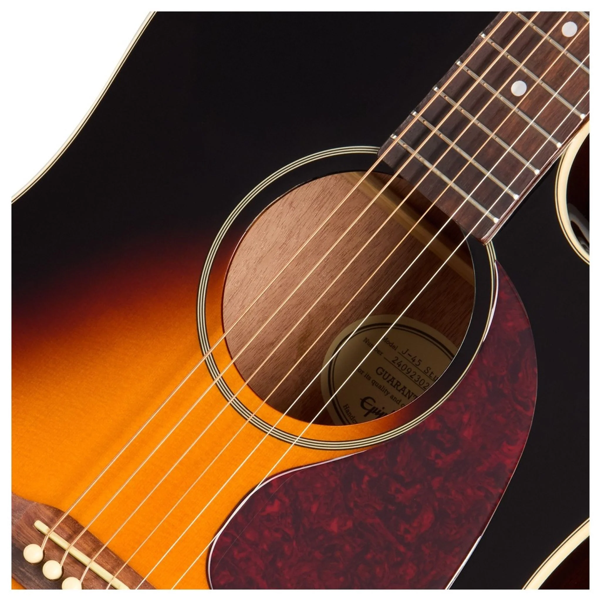 Epiphone J-45 Studio EC Electro Acoustic Guitar; Vintage Sunburst - Image 3