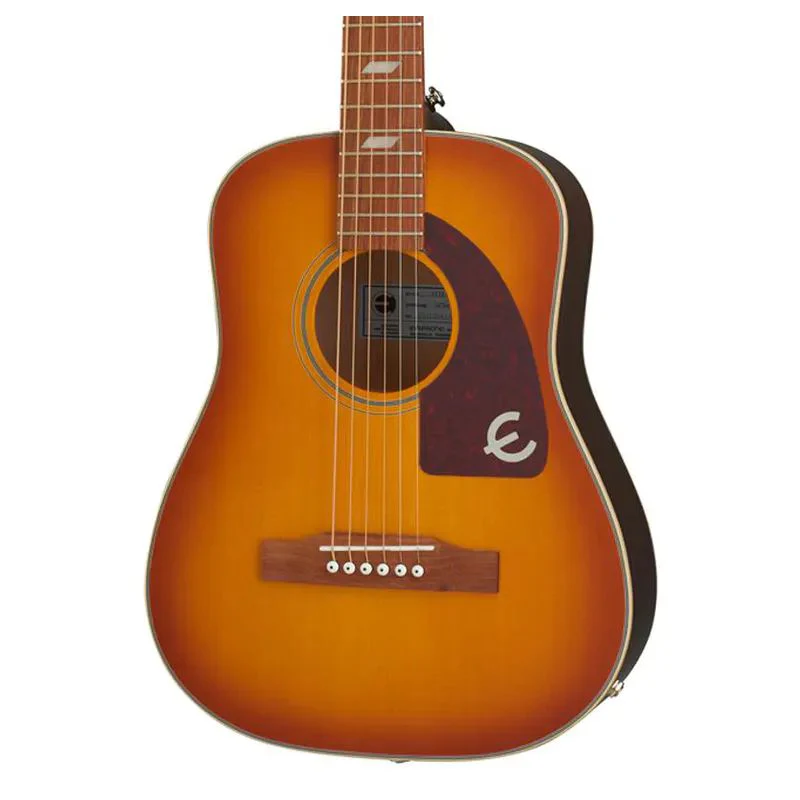 Epiphone Lil' Tex Travel Electric/Acoustic (Solid-Top; Incl. Gig Bag); Faded Cherry Sunburst