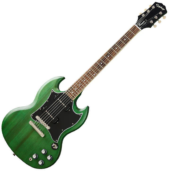 Epiphone SG Classic P-90s; Worn Inverness Green - Image 2