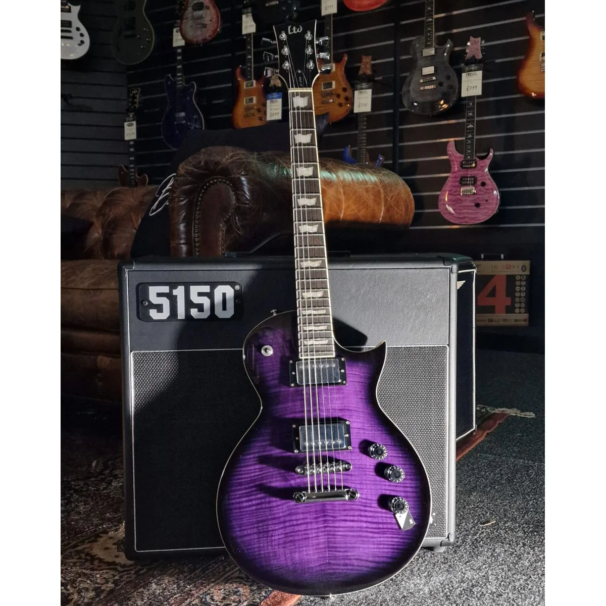 ESP LTD EC-256FM; See-Thru Purple Sunburst - Image 3