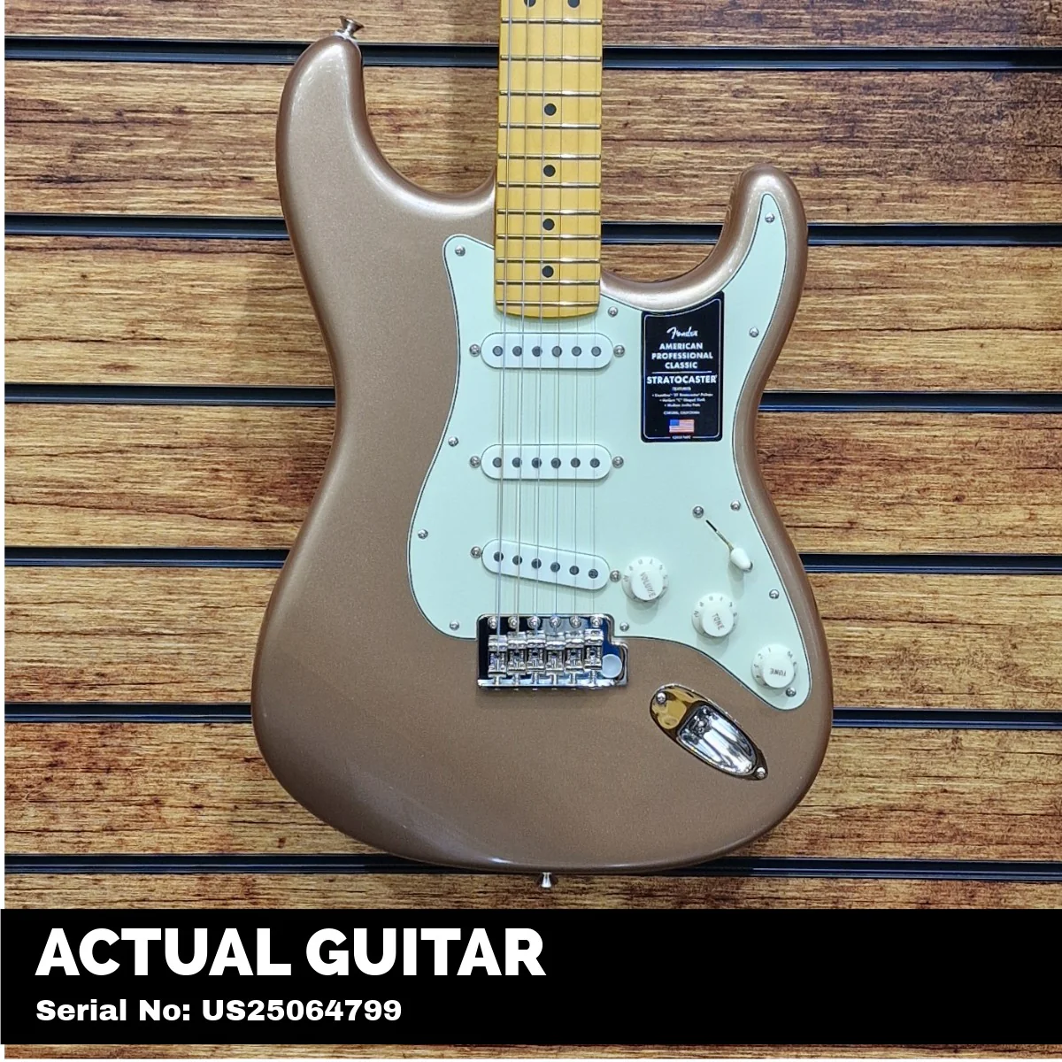 Fender American Professional Classic Stratocaster; Maple Fingerboard, Faded Firemist Gold - Image 2