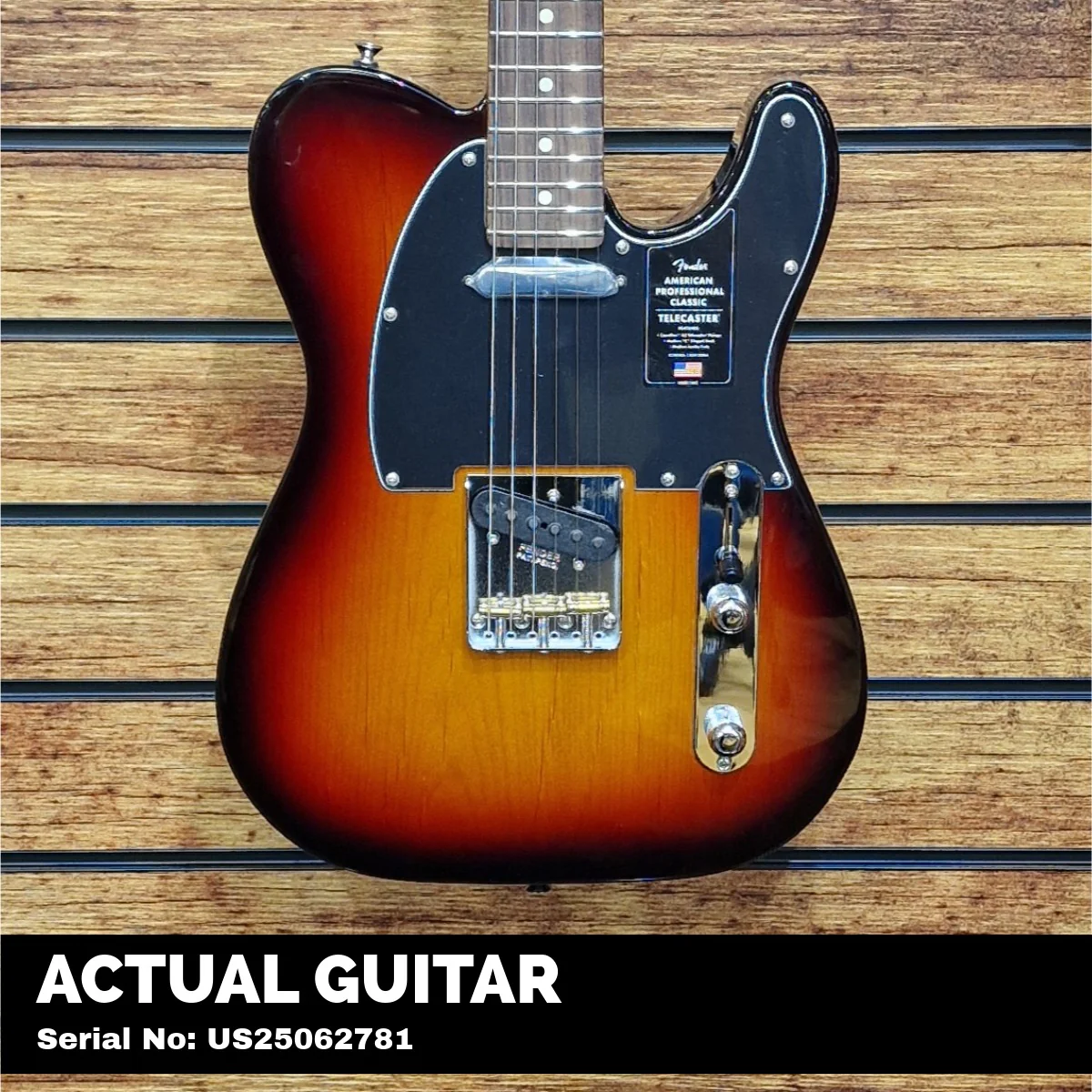 Fender American Professional Classic Telecaster; Rosewood Fingerboard, 3-Color Sunburst - Image 2