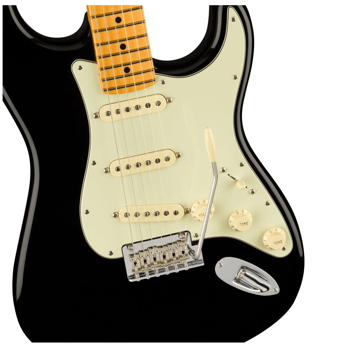 Fender American Professional II Strat Maple Black Guitar - Image 4