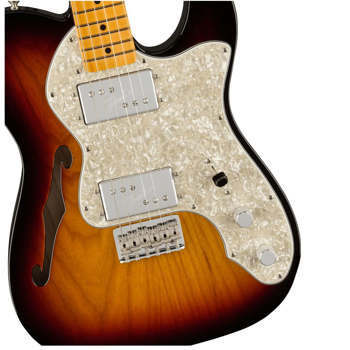 Fender American Vintage II 1972 Telecaster Thinline Maple 3 Colour Sunburst Guitar - Image 5