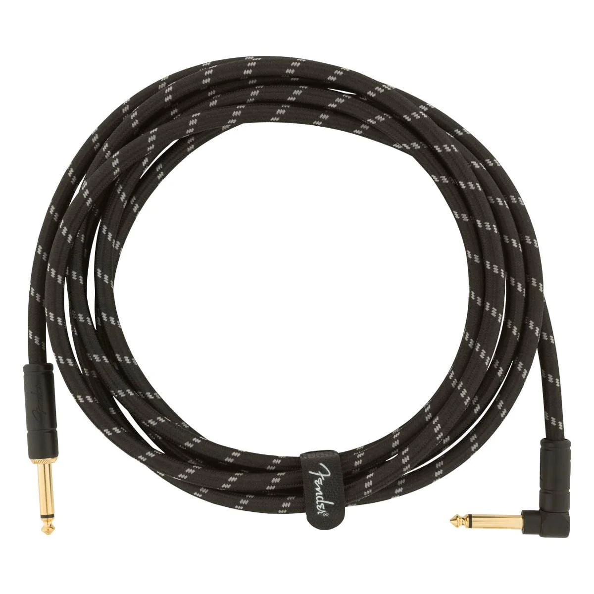 Fender Deluxe Series 10Ft Guitar Angle Straight Cable Black Tweed - Image 2