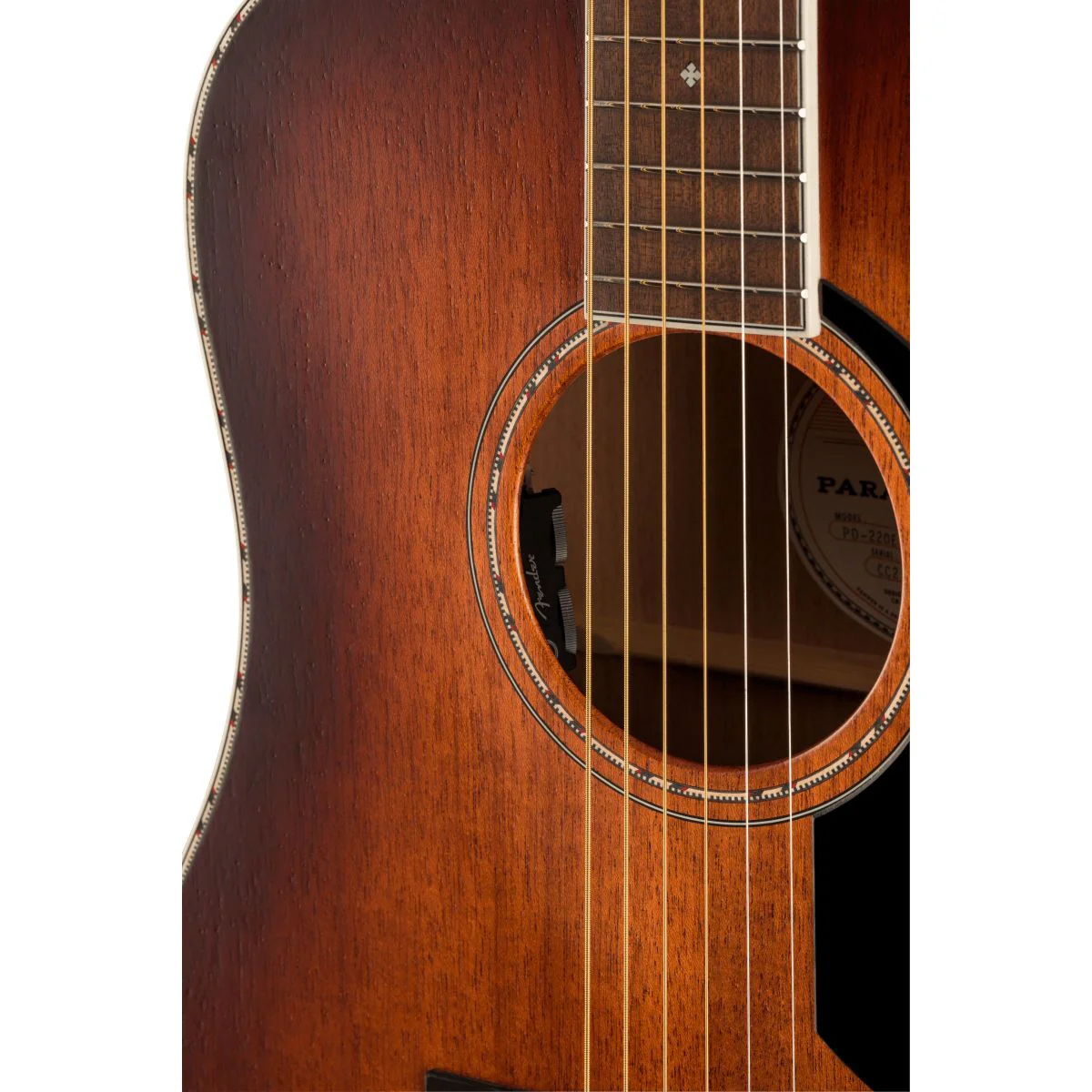 Fender PD-220E Dreadnought Electro Acoustic Guitar; Aged Cognac Burst - Image 10