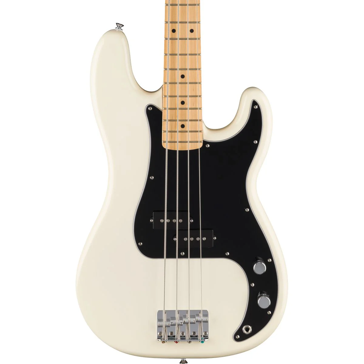 Fender Standard Precision Bass; Maple Fingerboard, Black Pickguard, Olympic White