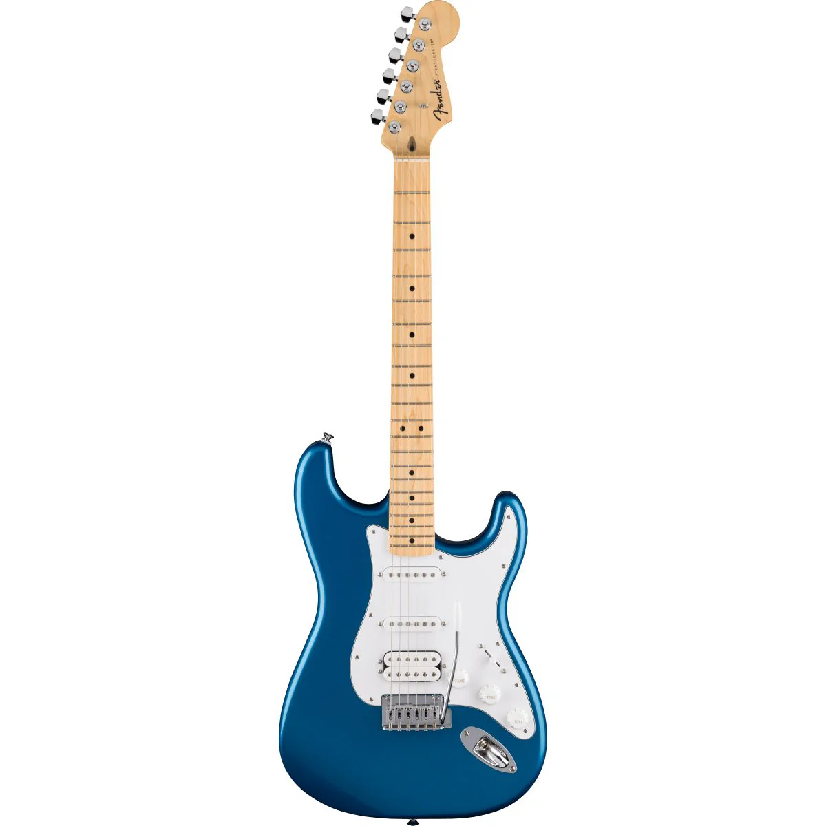 Fender Standard Stratocaster; HSS, Maple Fingerboard, White Pickguard, Aqua Marine Metallic - Image 3