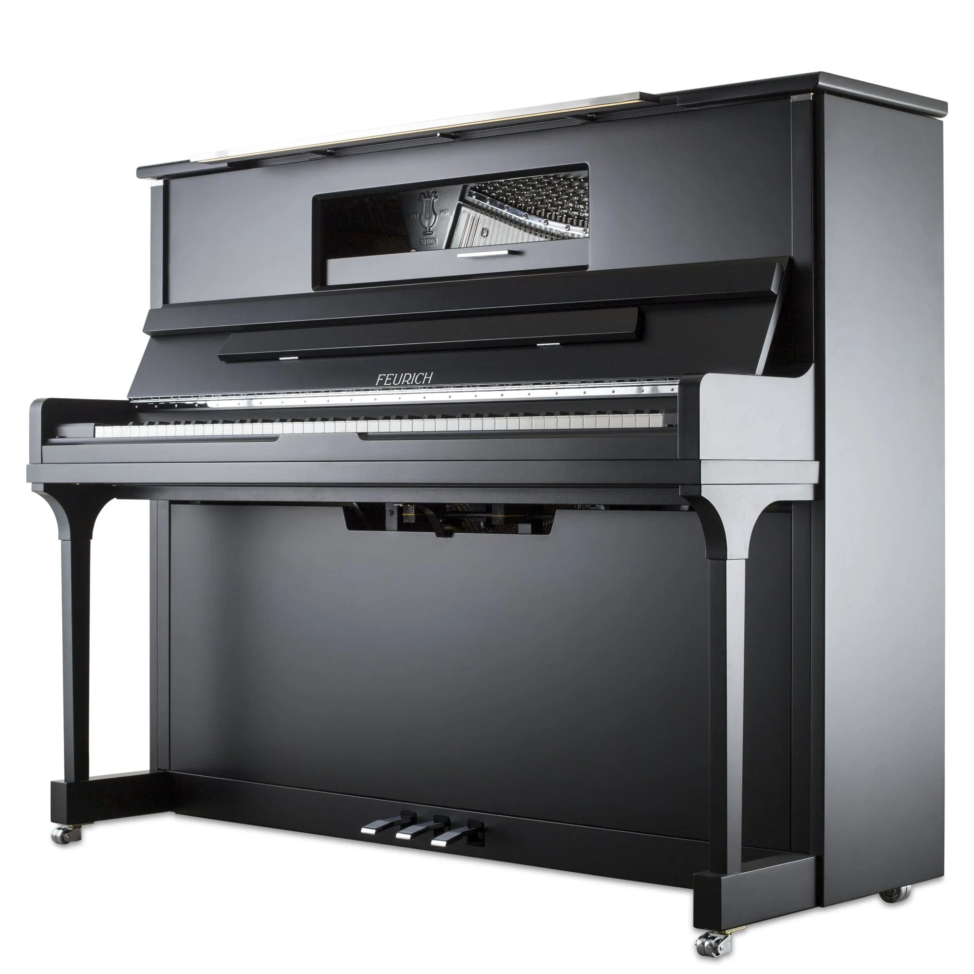 Feurich 123 Vienna Premium Upright Piano; Satin Black: Showroom Model: Serial No: V160337 - Image 10