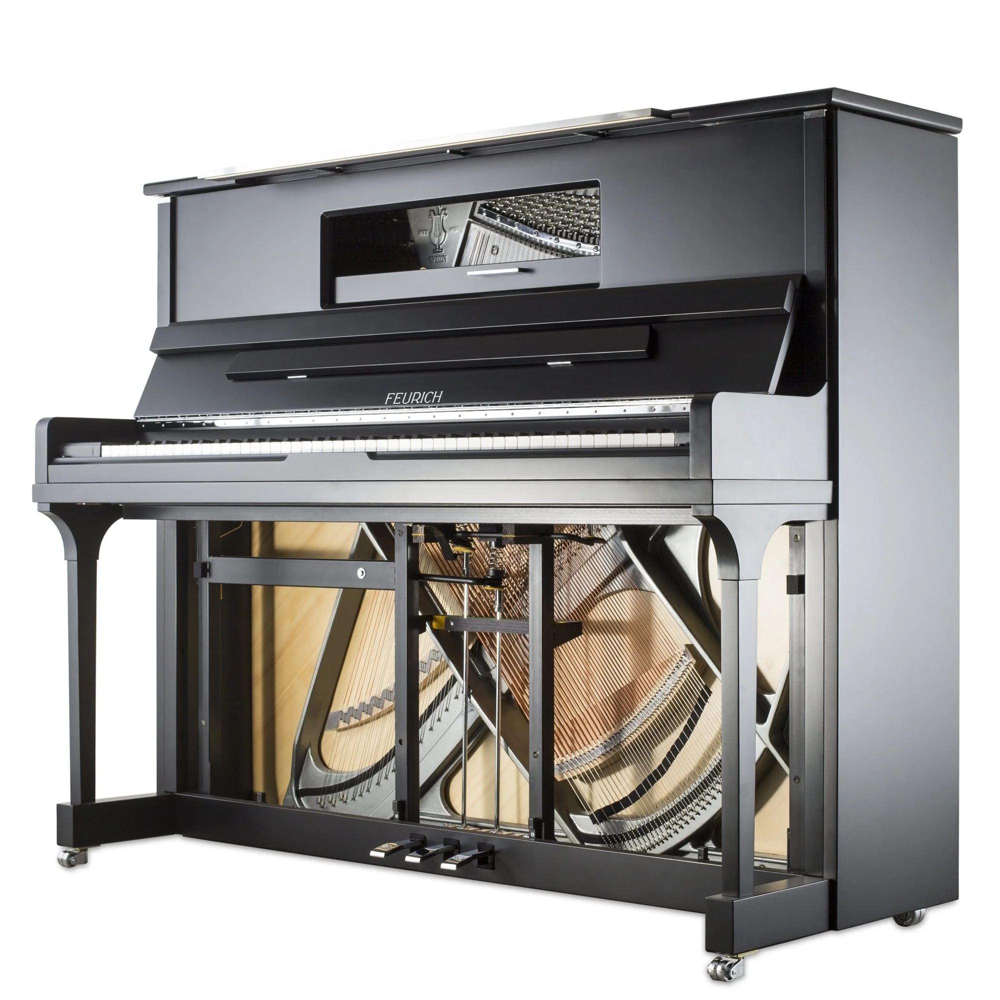 Feurich 123 Vienna Premium Upright Piano; Satin Black: Showroom Model: Serial No: V160337 - Image 11