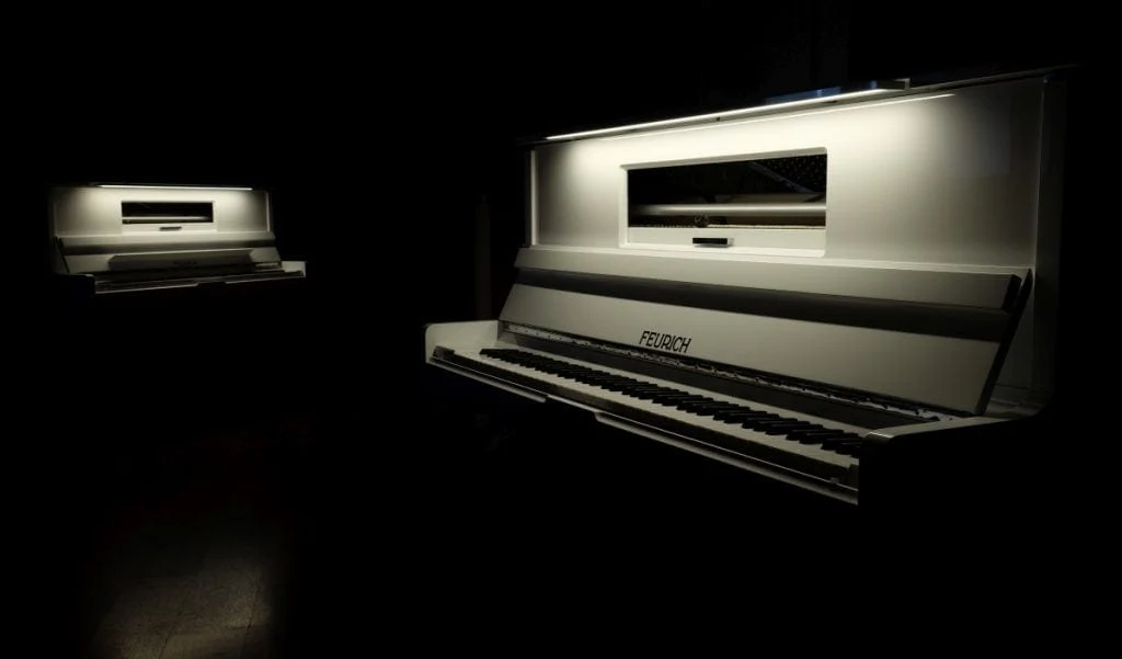 Feurich 123 Vienna Premium Upright Piano; Satin Black: Showroom Model: Serial No: V160337 - Image 14
