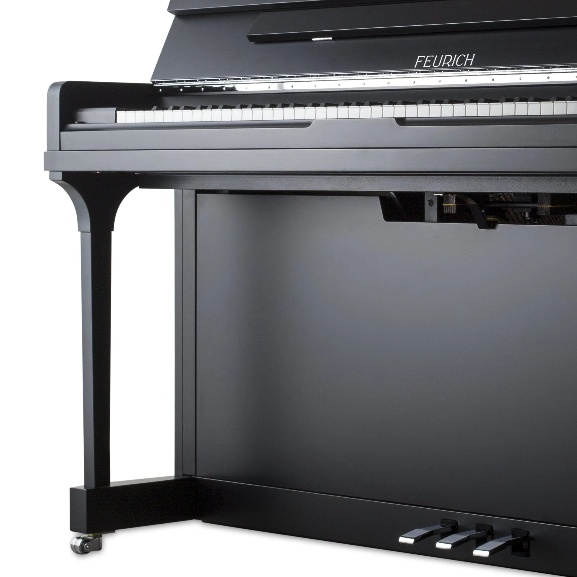 Feurich 123 Vienna Premium Upright Piano; Satin Black: Showroom Model: Serial No: V160337 - Image 9