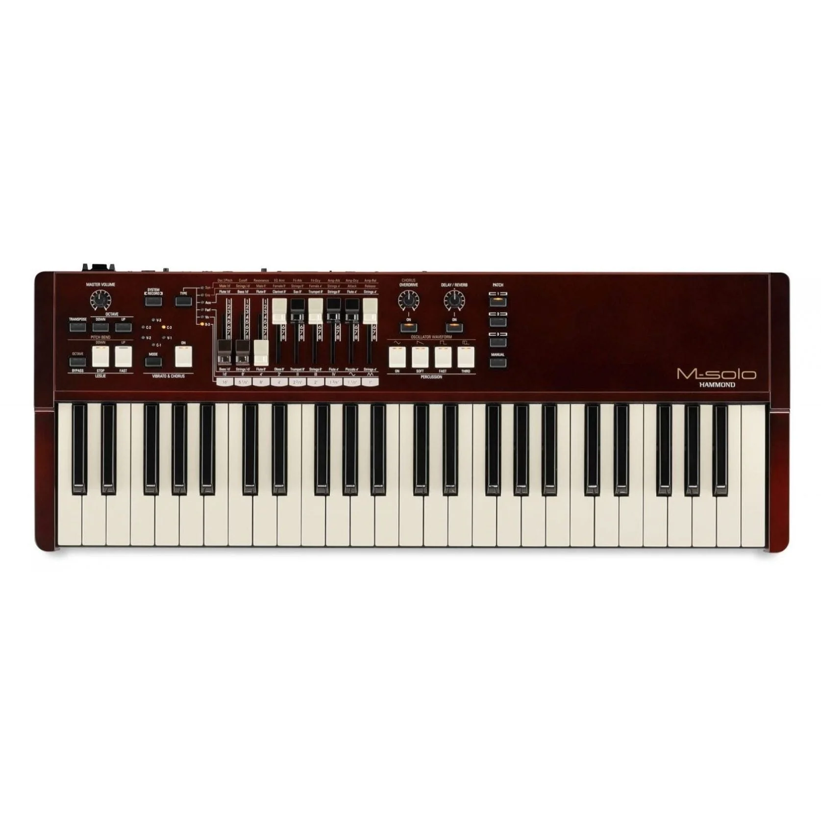 Hammond M-Solo 49 Key Performance Keyboard; Burgundy - Image 3