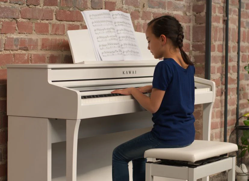 Kawai CA401 Satin White with Piano Stool & Kawai SH9 Headphones - Image 2