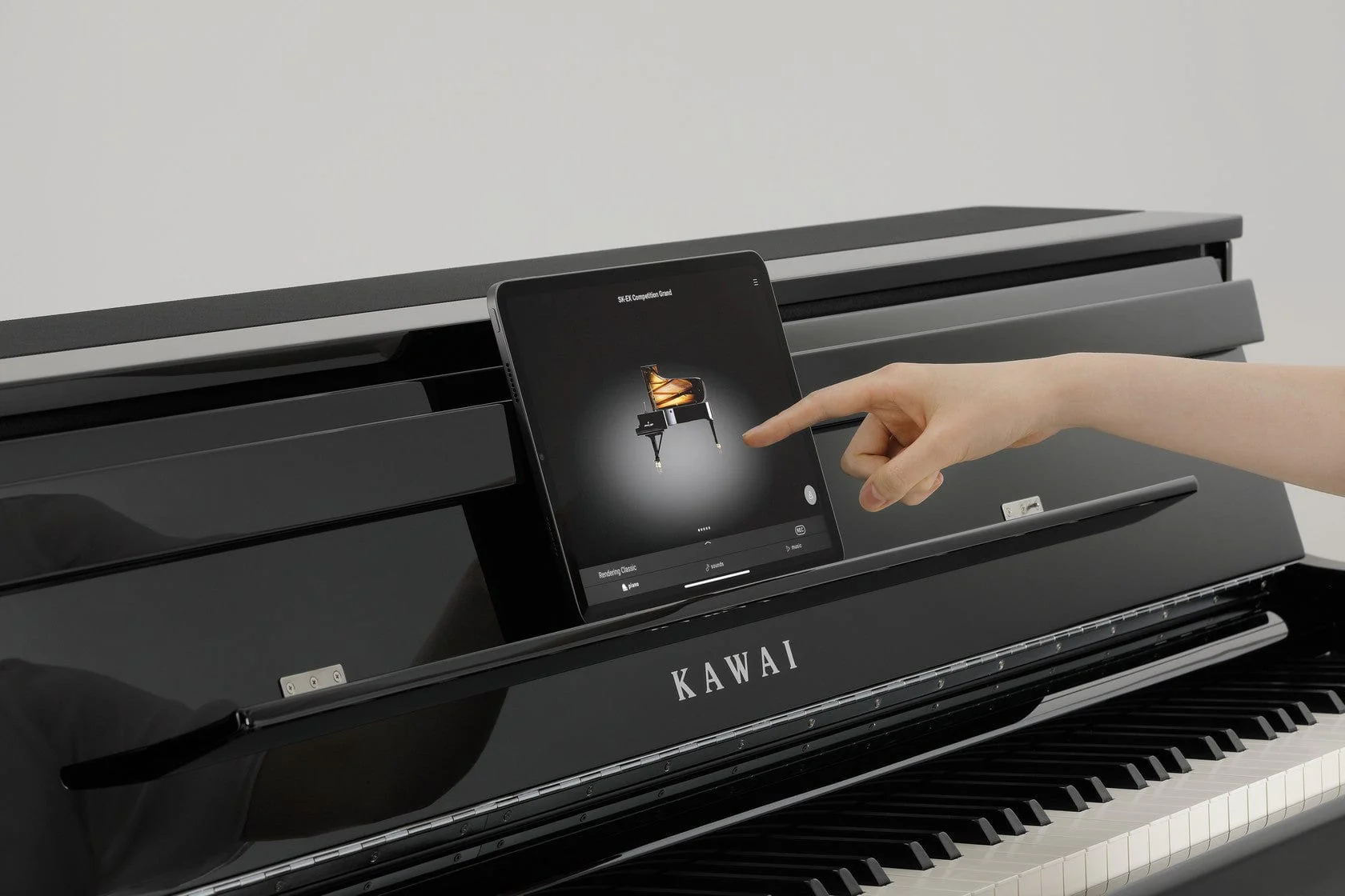 Kawai CA901 with Piano Stool & Kawai SH9 Headphones; Polished Ebony - Image 10