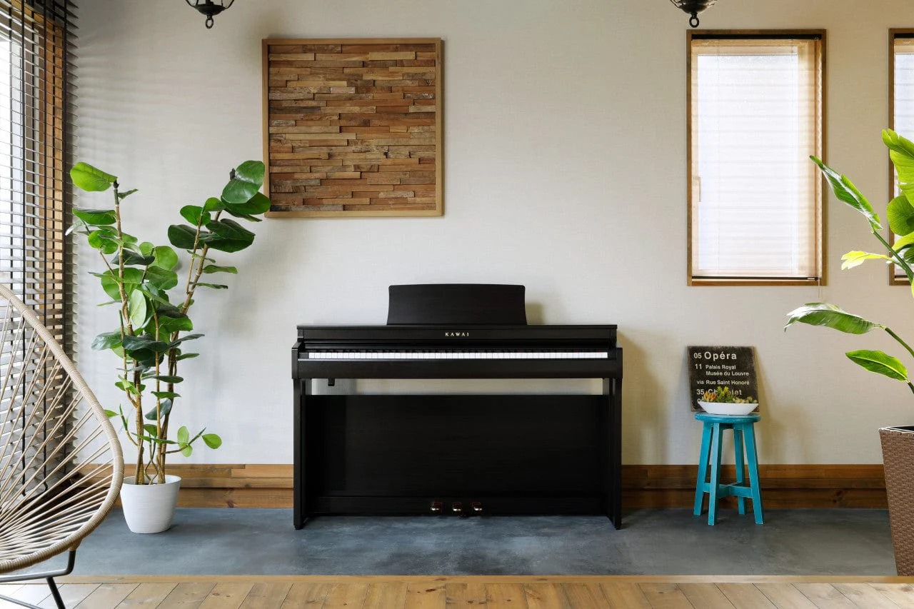 Kawai CN201 Digital Piano; Black with Piano Stool & Kawai SH9 Headphones - Image 2