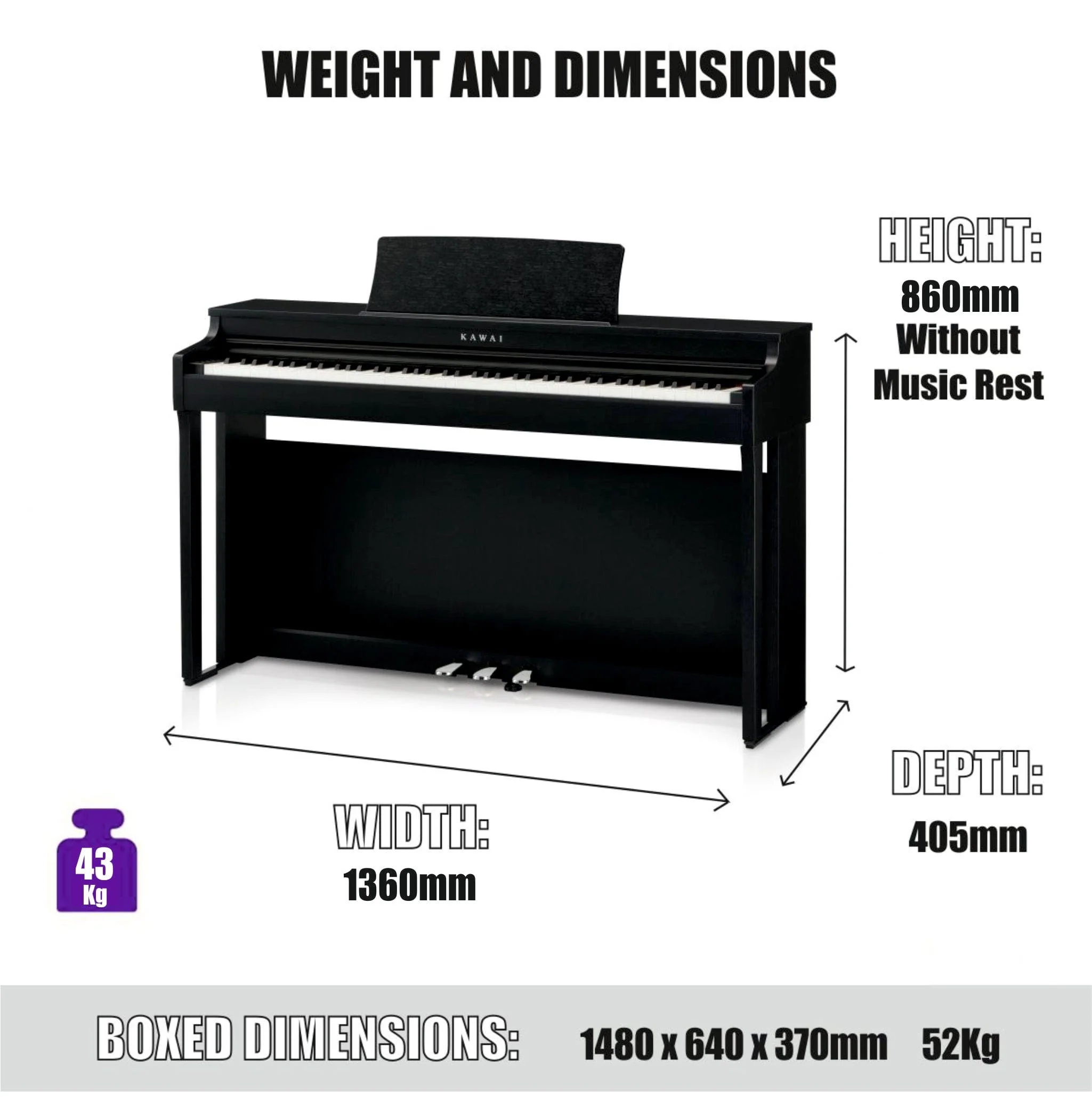 Kawai CN201 Digital Piano; Satin White - Image 7