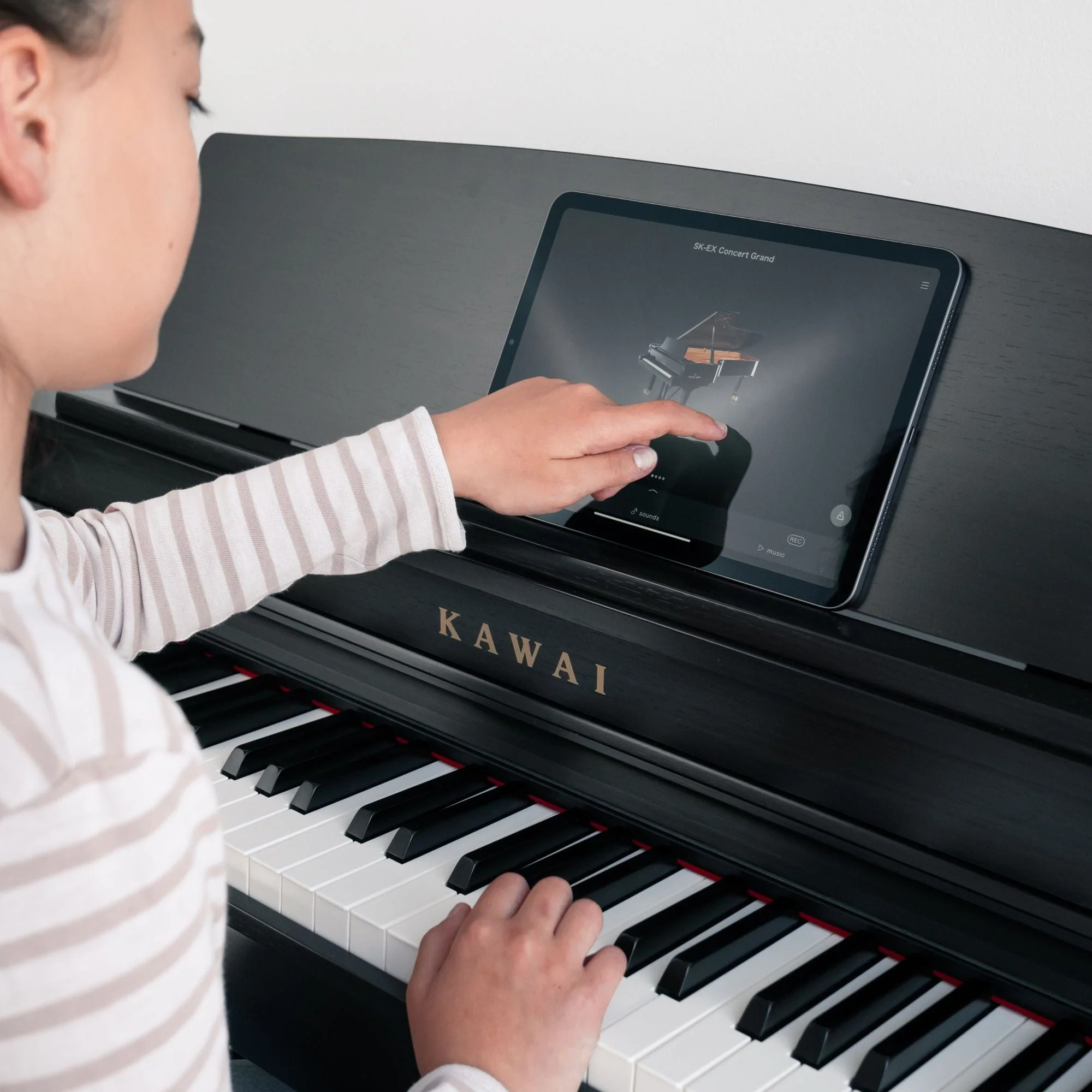 Kawai CN301 Digital Piano; Black with Piano Stool & Kawai SH9 Headphones - Image 3