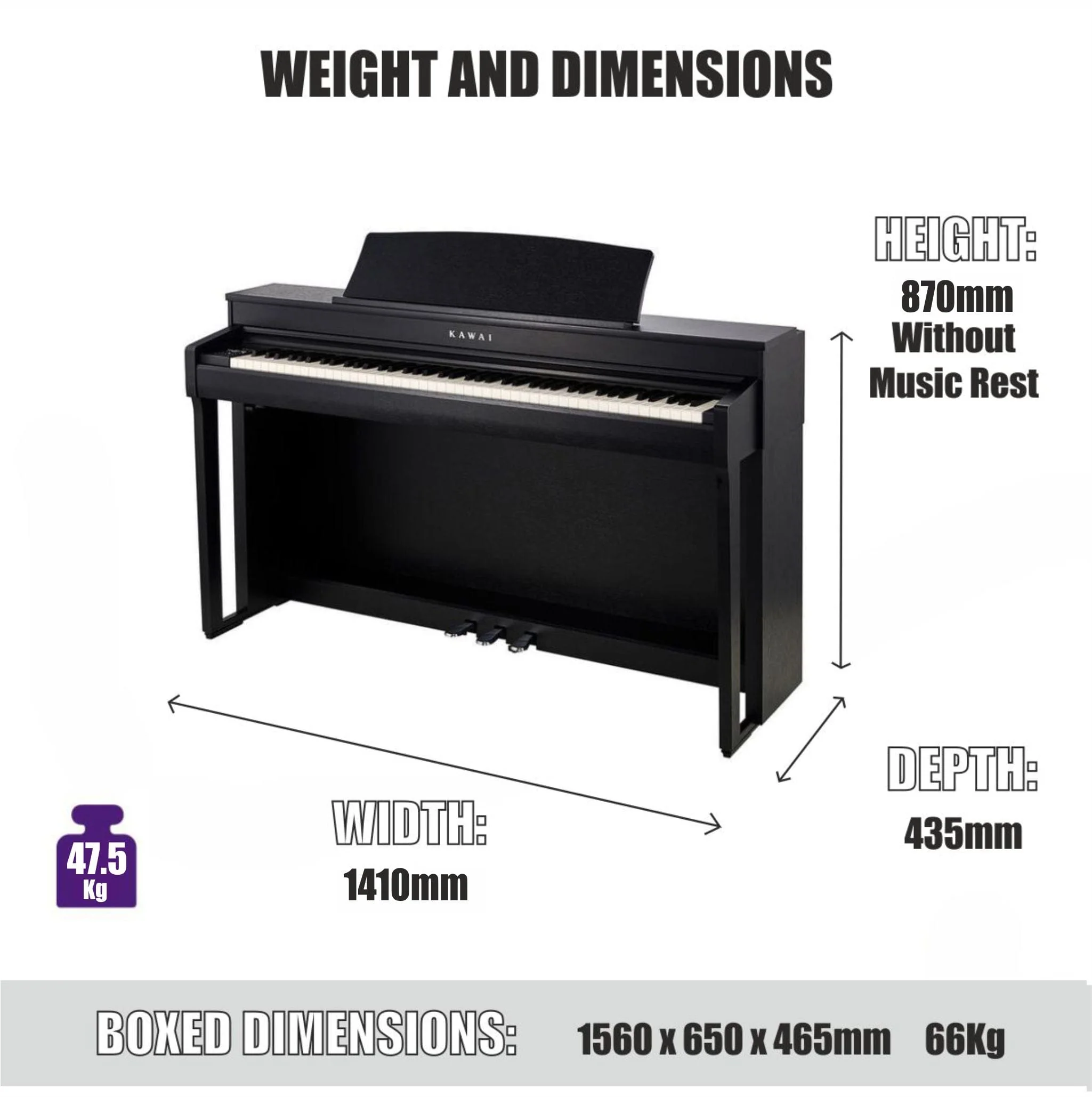 Kawai CN301 Digital Piano; Satin Black - Image 14