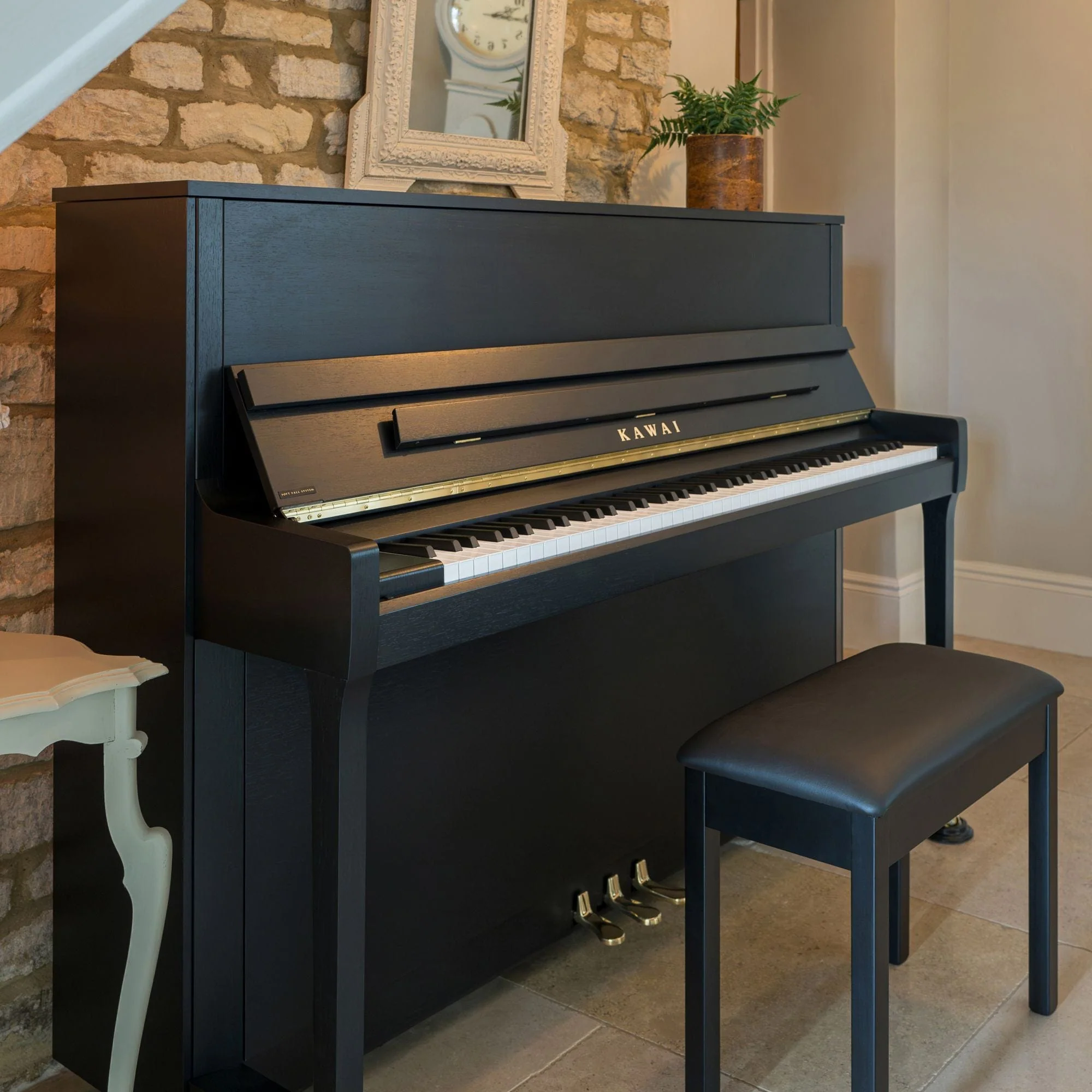 Kawai E300 Upright Piano; Satin Black - Image 2