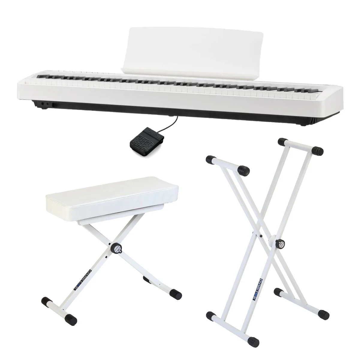 Kawai ES120 Portable Digital Piano; White Stand & Bench Bundle