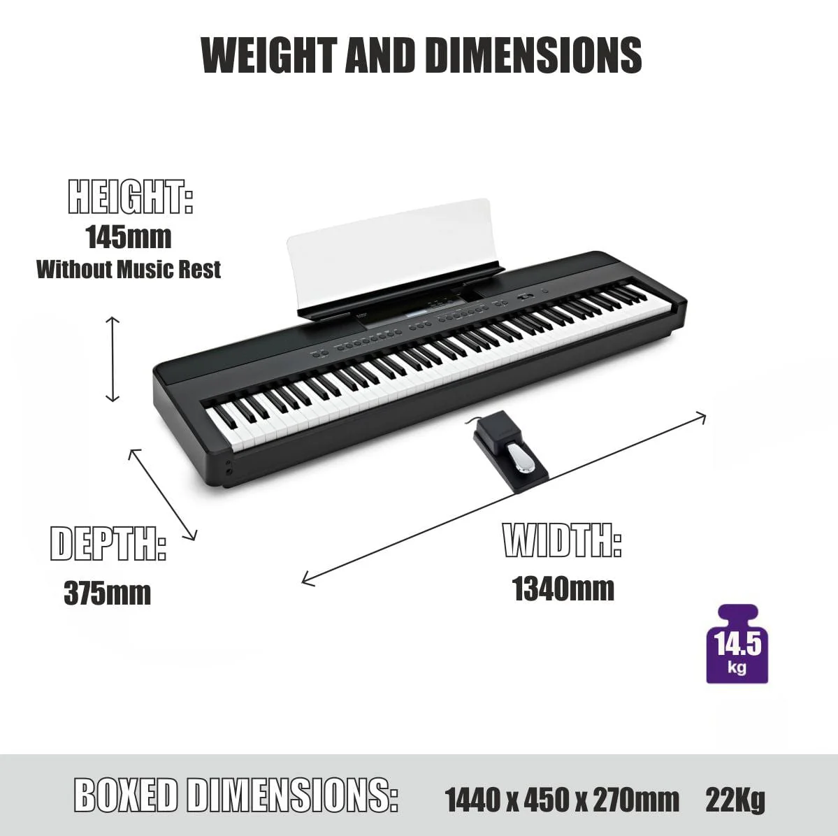 Kawai ES520 Digital Piano; Black - Image 4
