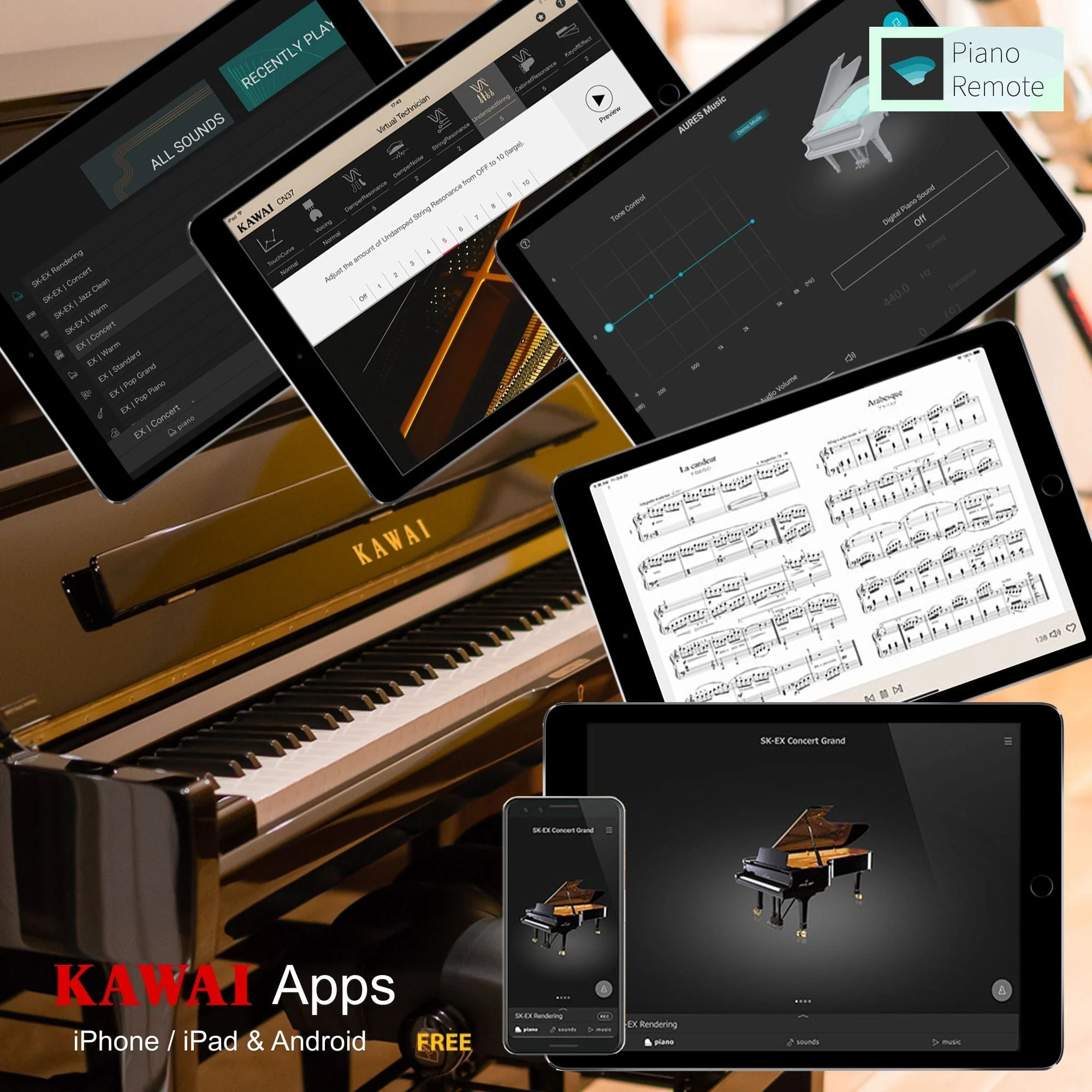Kawai GX2 AURES 2 180cm Grand Piano; Polished Ebony - Image 7