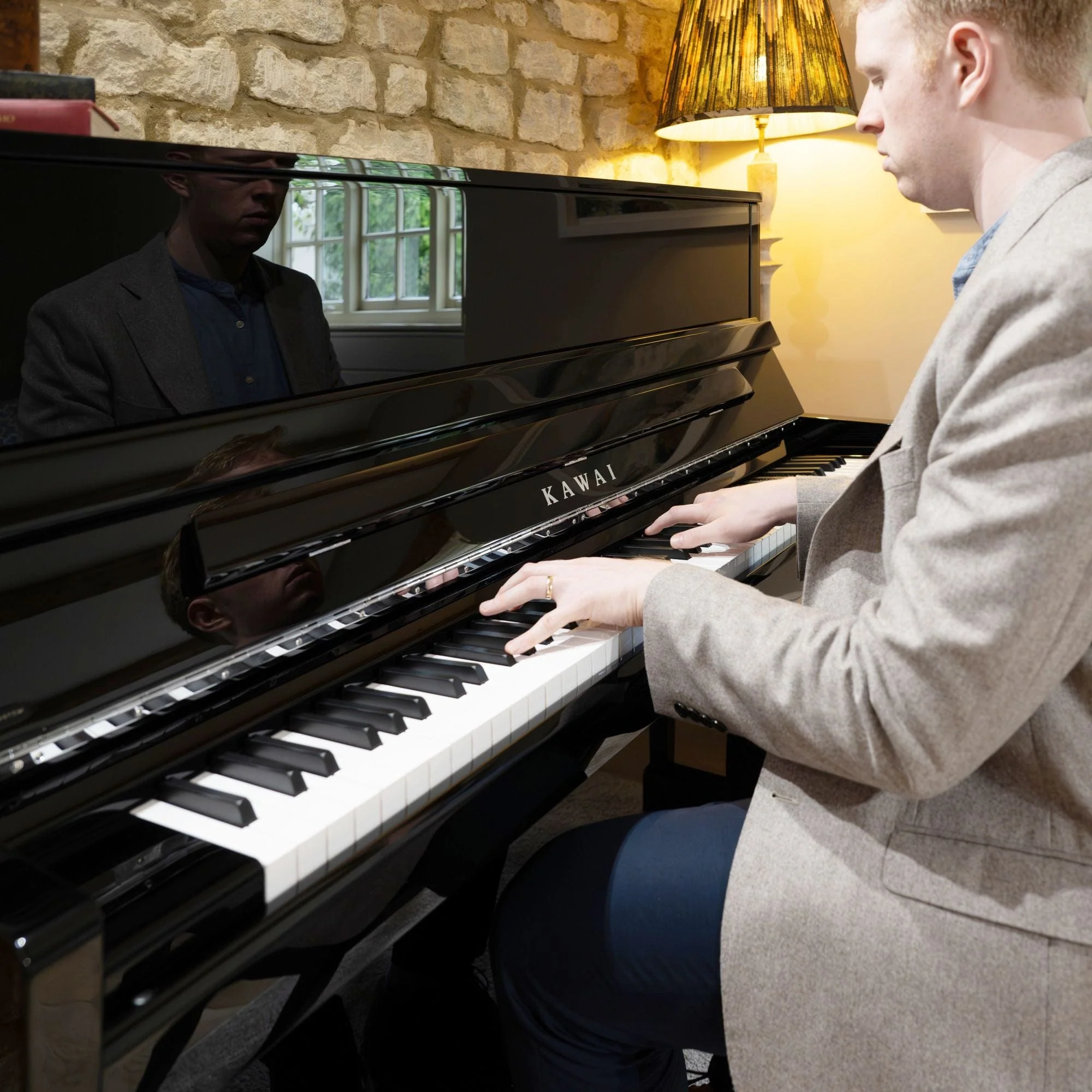 Kawai K200 ATX4 Anytime Silent Upright Piano; Polished Ebony & Silver Fittings - Image 9