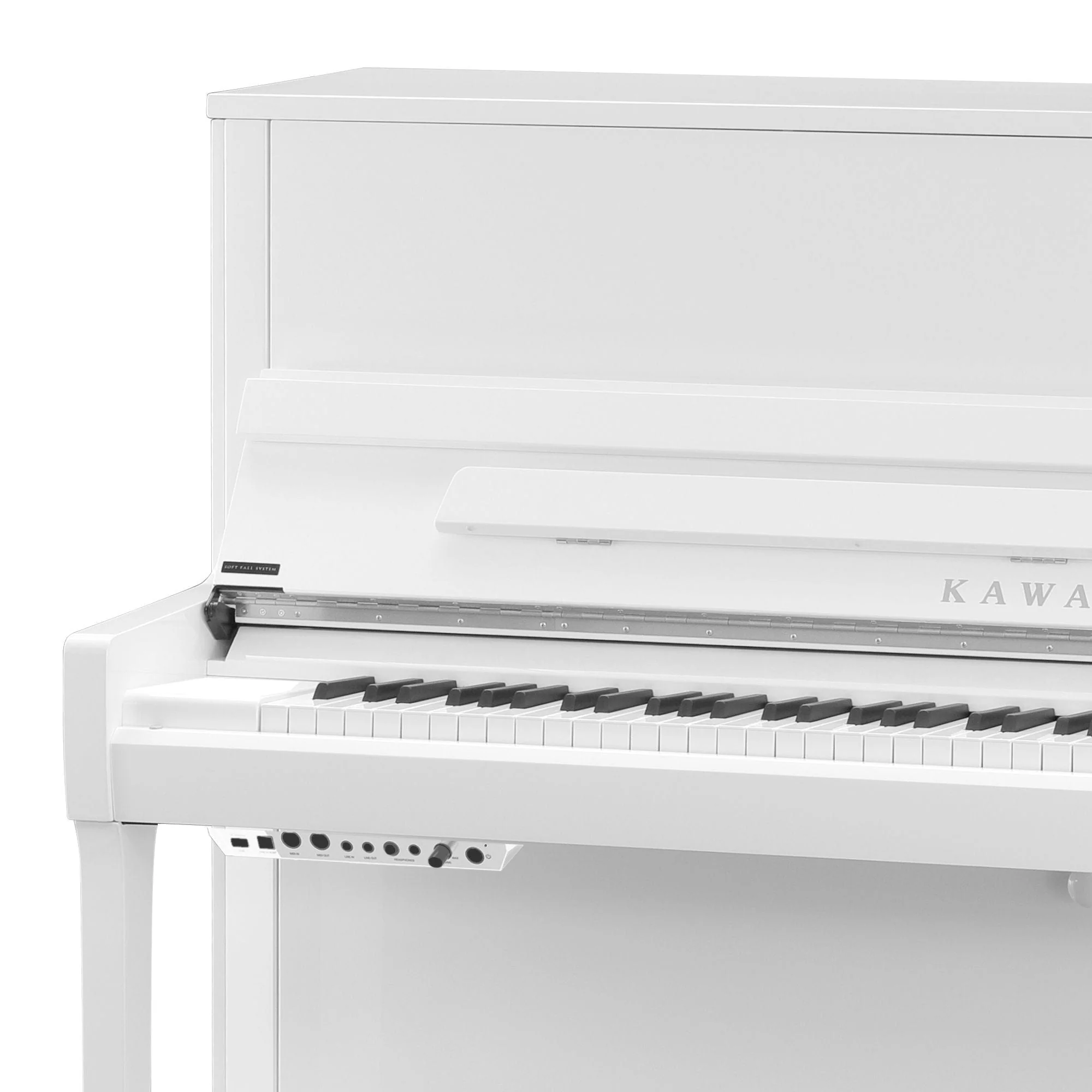 Kawai K200 ATX4 Anytime Silent Upright Piano; Snow White Polished & Silver Fittings - Image 11