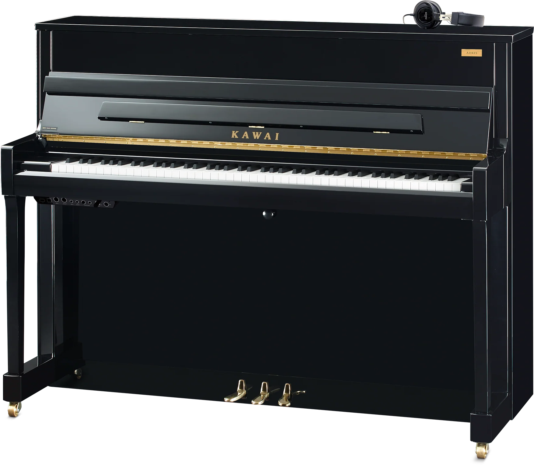 Kawai K200 AURES 2 Hybrid Upright Piano; Polished Ebony