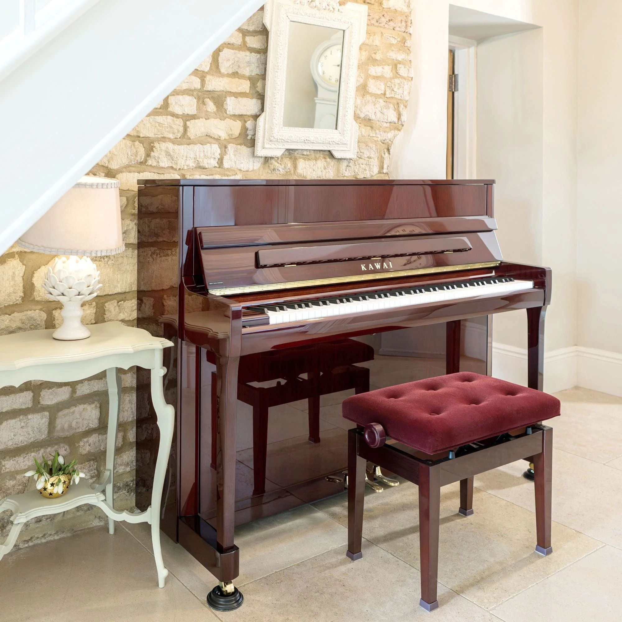 Kawai K200 Upright Piano; Mahogany Polished - Image 2