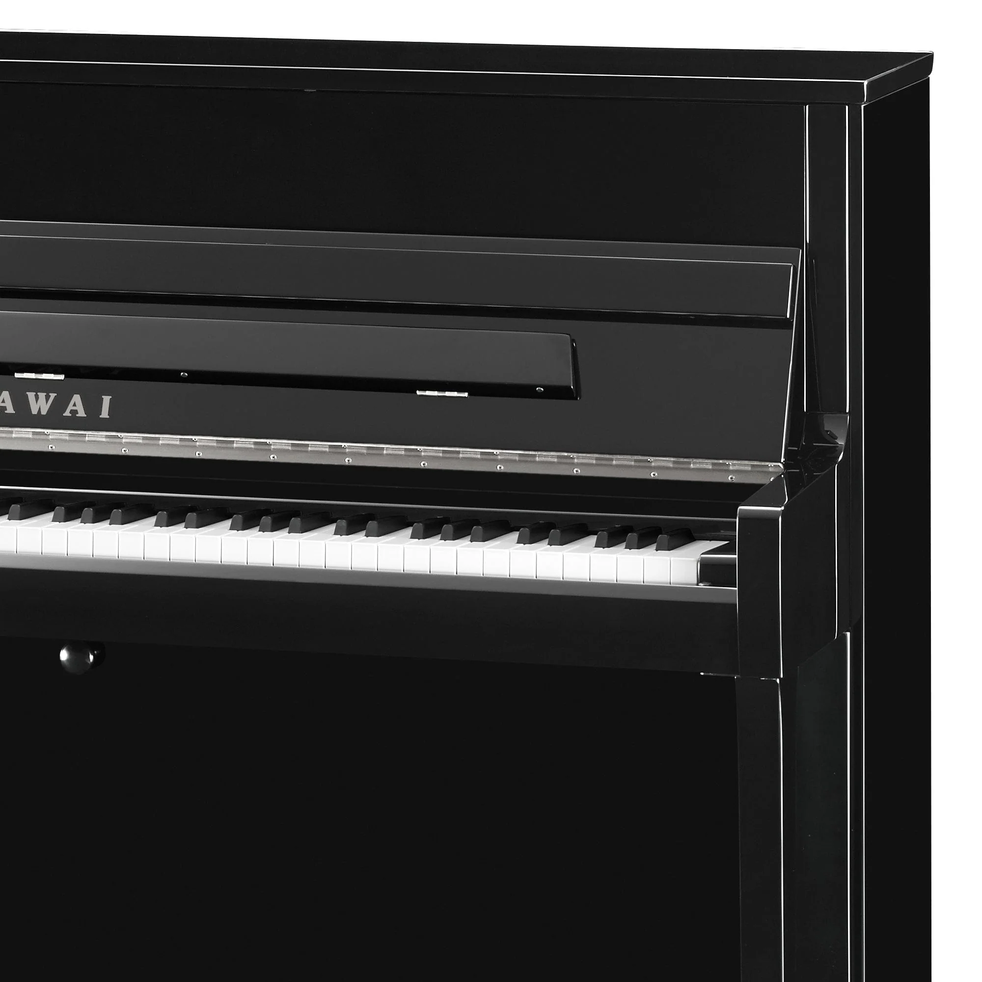 Kawai K200 Upright Piano; Polished Ebony & Silver Fittings - Image 8