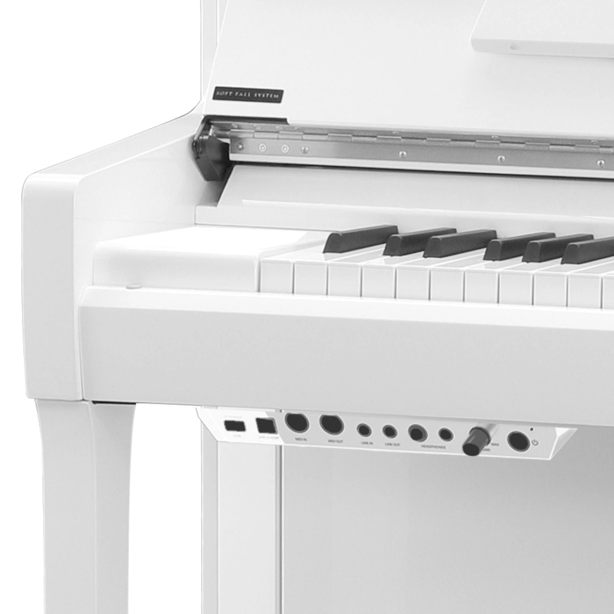 Kawai K300 AURES 2 Hybrid Upright Piano; Snow White Polished & Silver Fittings - Image 3