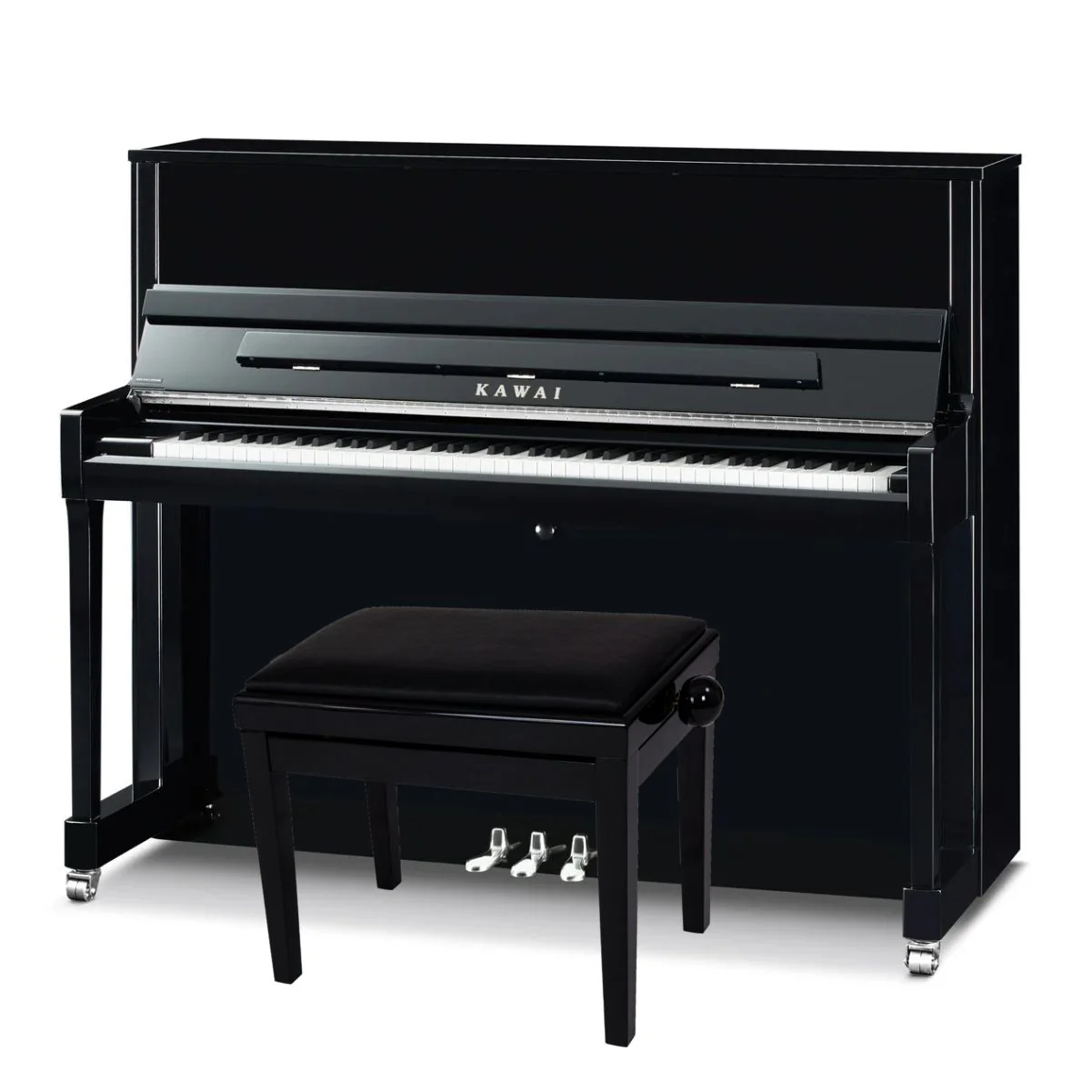 Kawai K300 Upright Piano; Polished Ebony & Silver Fittings - Image 16