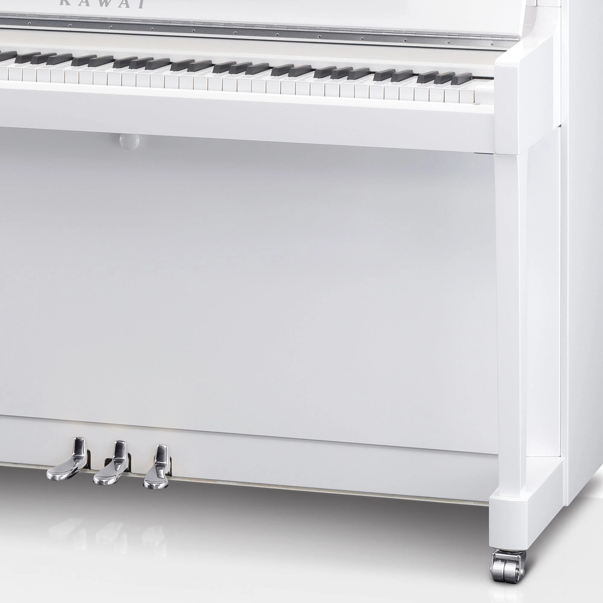 Kawai K300 Upright Piano; Snow White Polished & Silver Fittings - Image 7